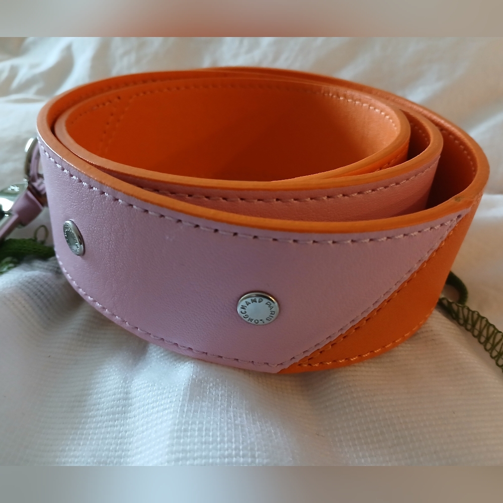 Nwot-. Longchamp removable long leather bag strap. Matches Bag. Authentic.